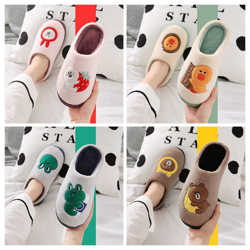 Xiaomi Mijia Non-slip Winter Slippers Home Men Women Warm Floor Shoes Cotton Ladies Indoor Slippers Cute Couple Plush Slipper