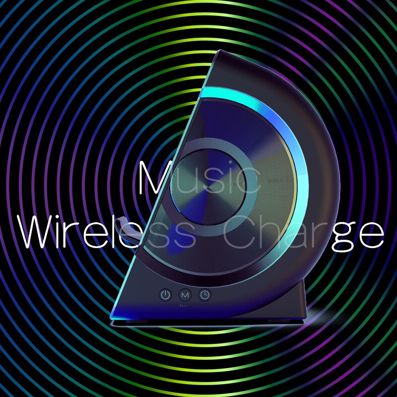 3 in 1 night wireless charger wireless charger bluetooth speaker clock alarm function phone stand hands-free calling