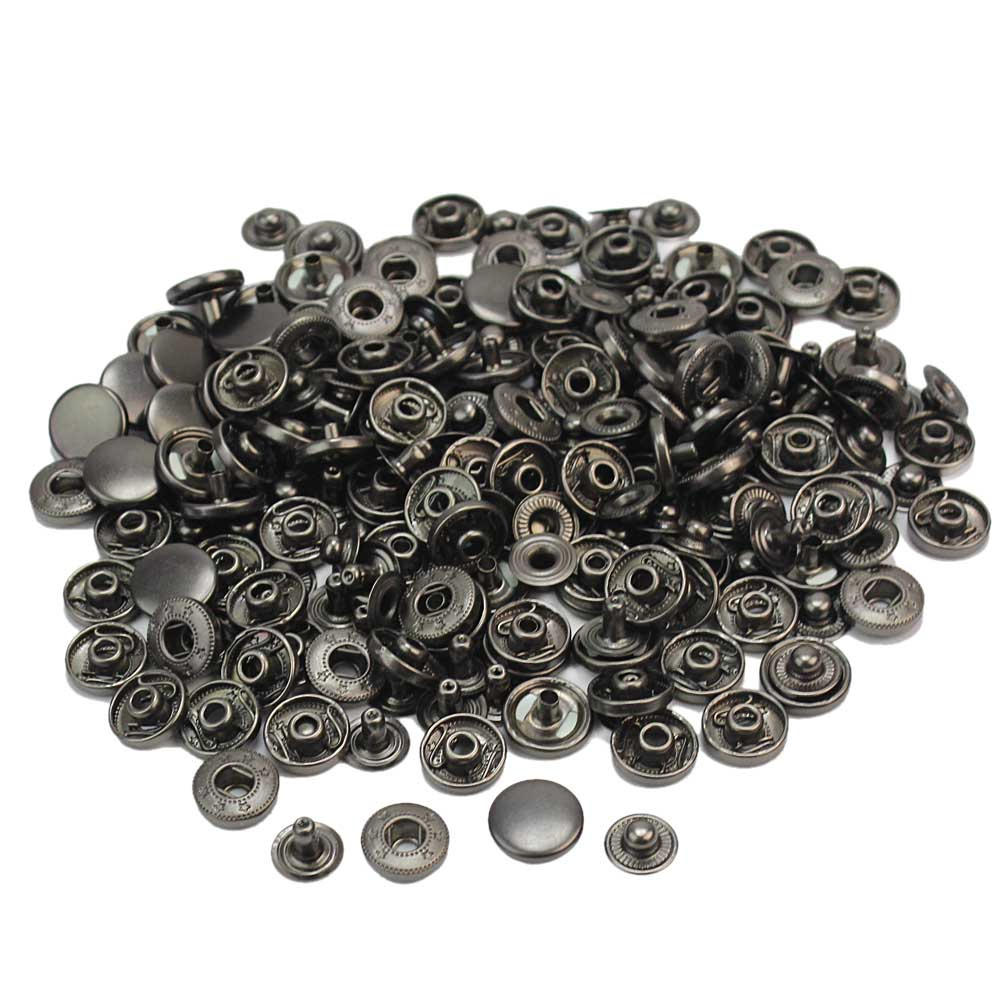 50pcs Diameter 13mm Black Snap Fastener Press Buttons Sewing Leather Craft Clothes Bags Artesanatos Acessorios