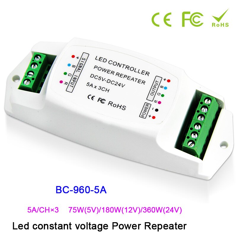 Dc5v-24v led-versterkers, 5a*3ch/8a*3ch/10a*1ch datarepeaters/led rgb/mono-versterkers pwm-versterkers voor ledstripverlichting