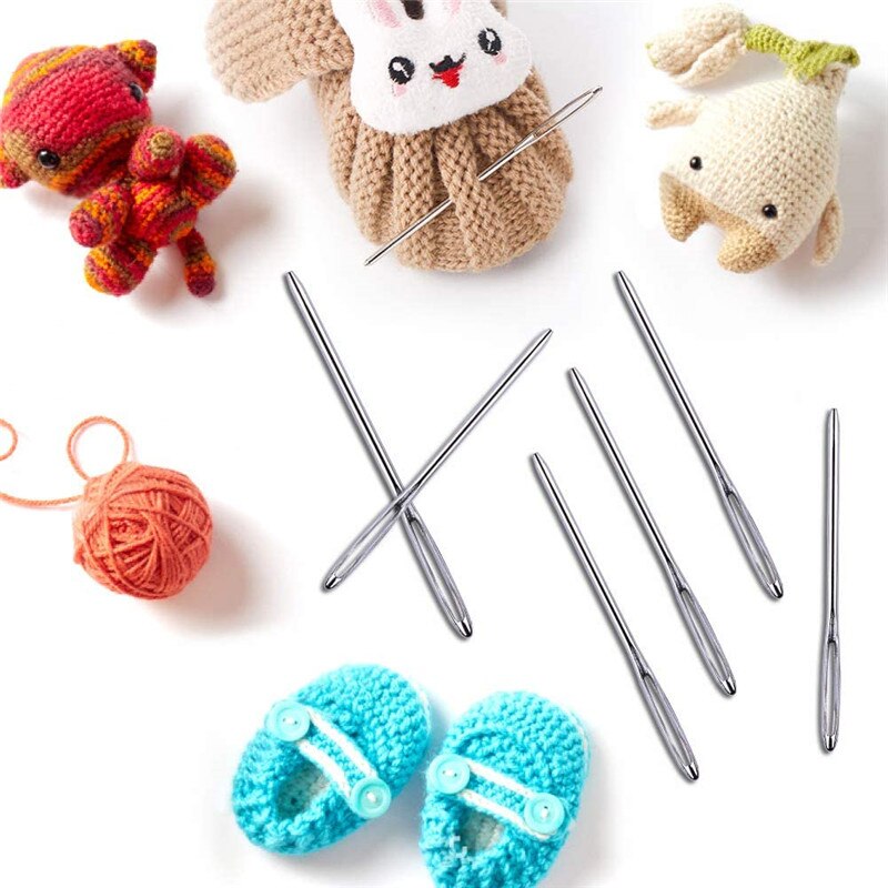 Nonvor 18 PCS Large-Eye Blunt Needles, Needle Embroidery Tapestry Hand Sewing tools, Stainless Steel Needles, Plastic Bottle