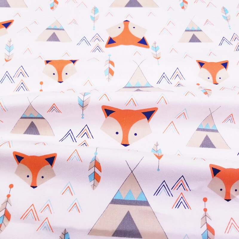100% Cotton Twill Fabric Printed Fox Cotton Patchwork Cloth For Textile Material Bed Sheet Soft Cloth Quilting Patchwork Tecido