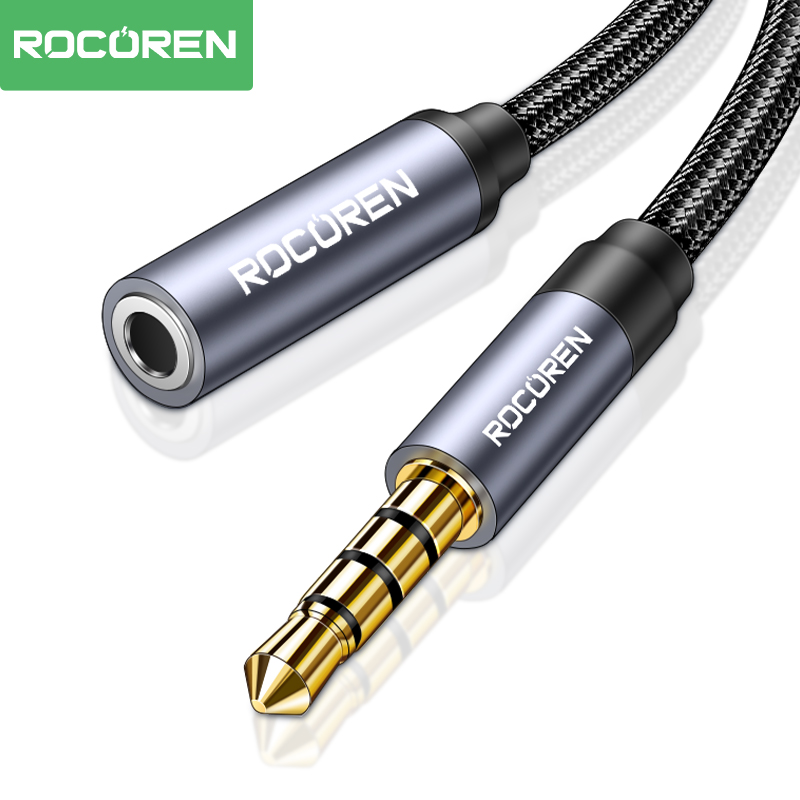 Rocoren AUX Kabel 3.5mm Jack Man-vrouw Audio Uitbreiding Luidsprekerkabel Converter Voor Telefoon Hoofdtelefoon Laptops Tabletten adapter