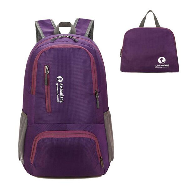 Bequem Schnell trocknend Rucksack Männer Fitness Sport Rucksack Faltbare Ultra-licht Reise Rucksack Damen Haut Tasche verrotten blau: Violett