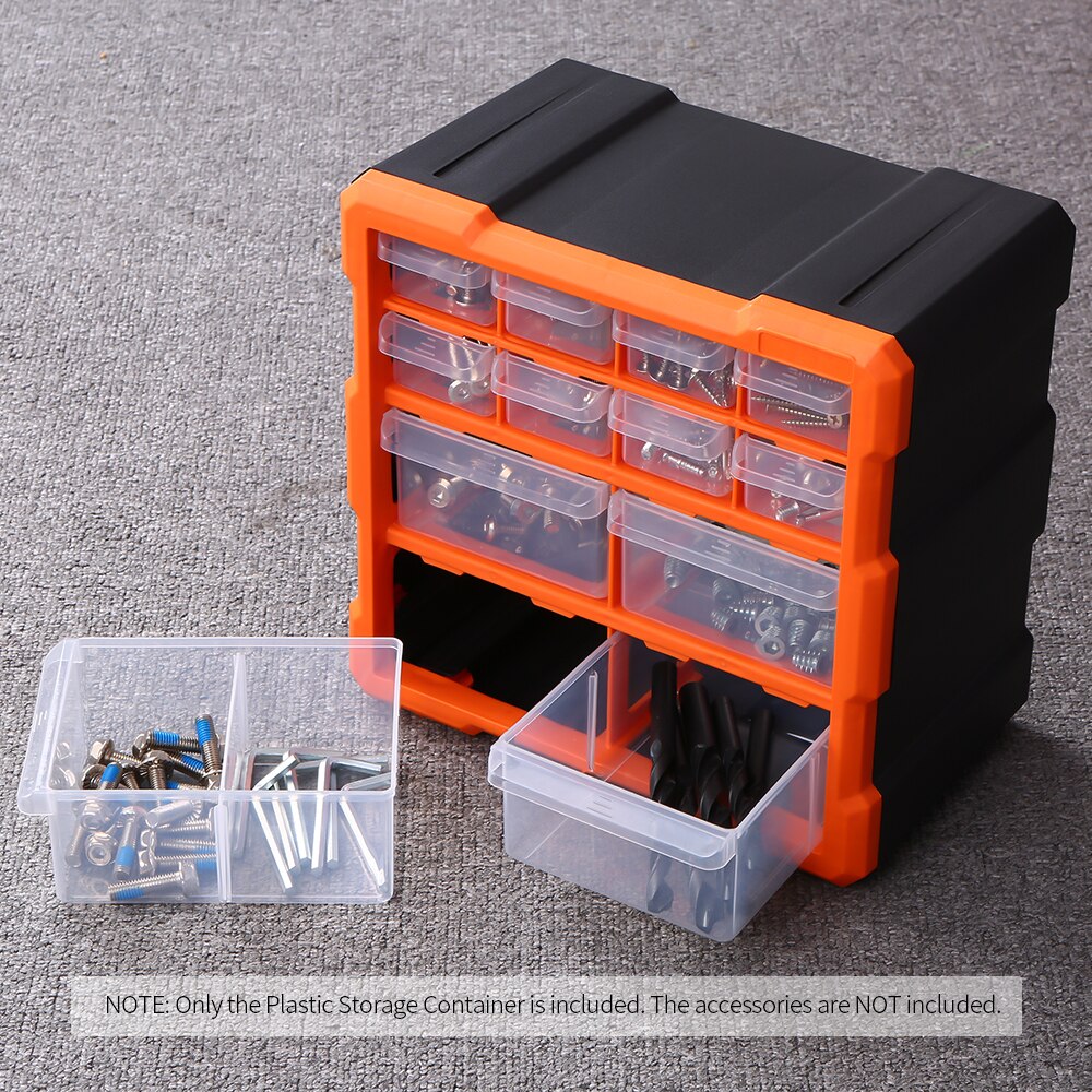 12 Multi-grids Drawer Parts Box Multiple Compartments Slot Hardware Box Organizer Tools Components Box Accessory Storage ToolBox