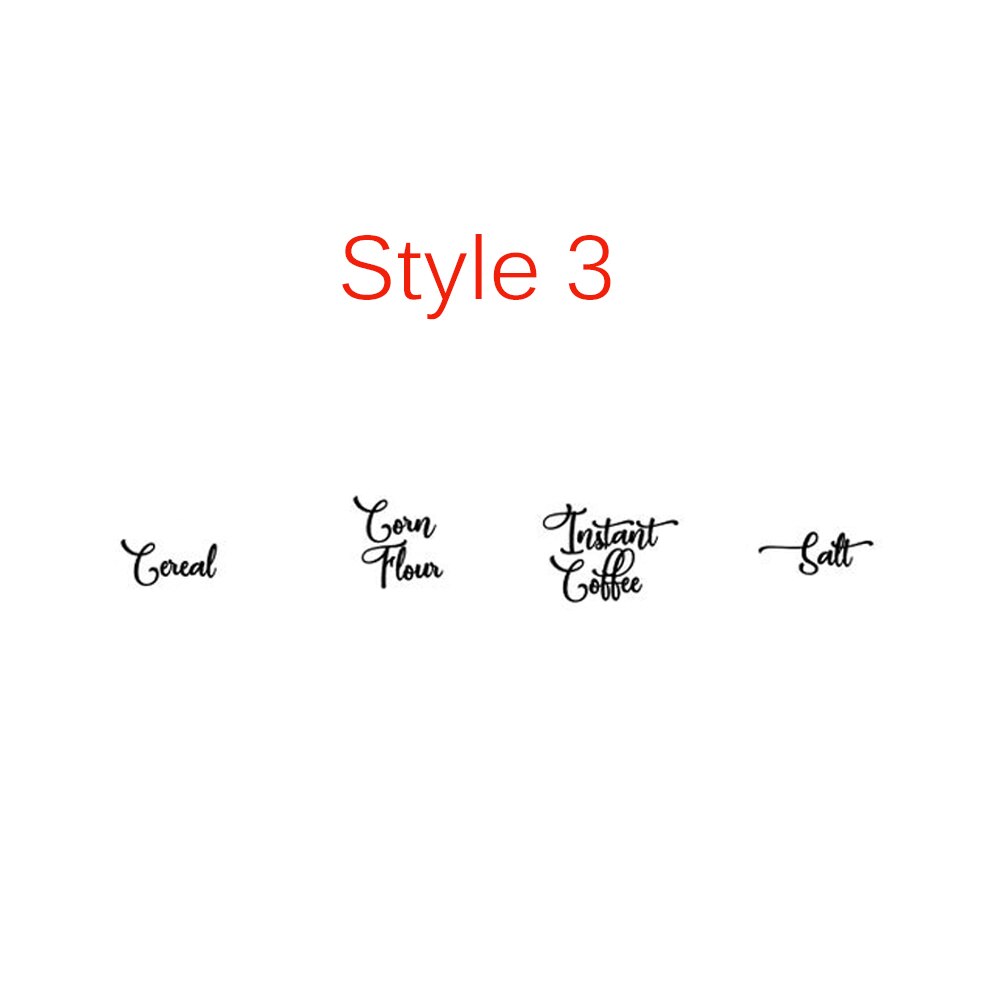 4 szt. 6cm kanister naklejki etykiety, mąka kuchenna naklejki cukru, kanister etykiety winylowe, naklejki organizacji kuchni: Three