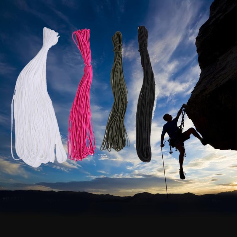 Paracord-Cuerda de paracaídas para acampar, cuerda de 2mm, 50 pies, 15M, núcleo de un soporte, cordones de cuerda, escalada, senderismo, accesorios al aire libre