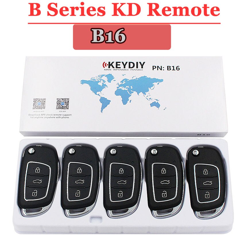 Key Diy B16 Kd Afstandsbediening 3 Knop B Serie Afstandsbediening Sleutel Voor KD900 URG200 KD200 Maken Afstandsbediening Sleutel (5 Stks/partij)