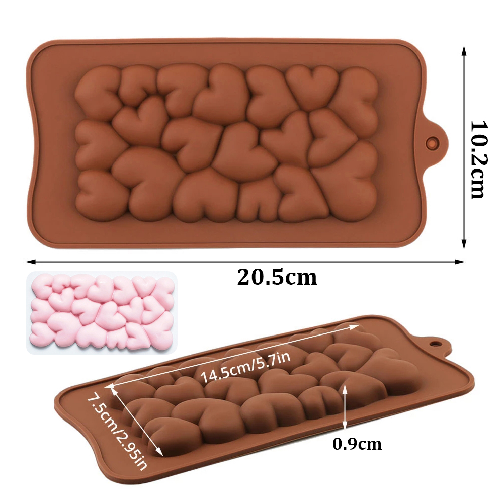 Heart Shape Chocolate Bar Silicone Mold Candy Dessert Mould Baking Tool