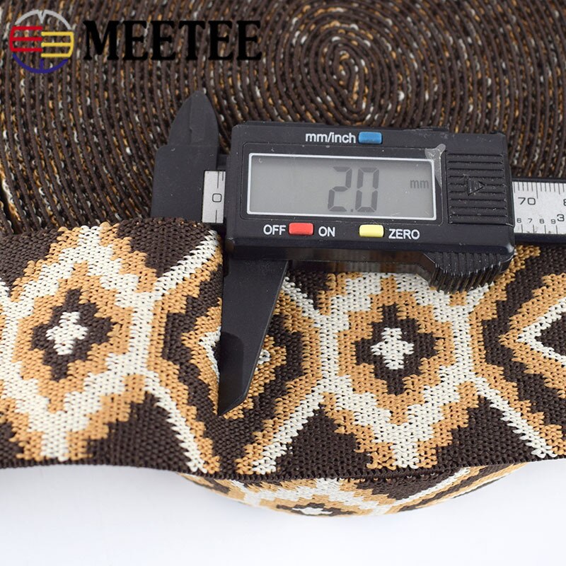 Meetee 2/5M 25/40/50Mm Etnische Polyester Elastische Band Broek Skrit Riem Rubber Lente singels Diy Kleding Strap Naaien Accessoire
