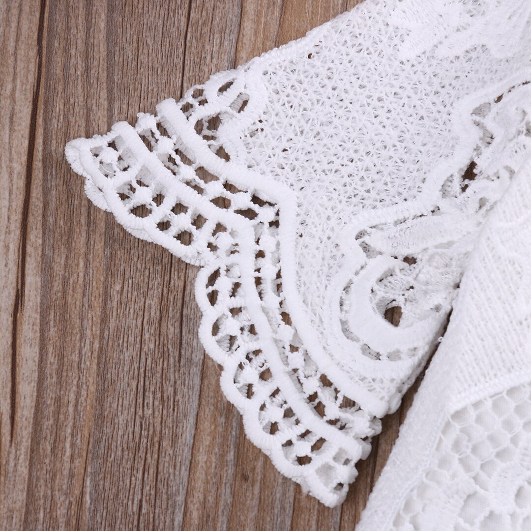 Summer Baby Girls White Ruffles Sleeve Lace Romper Infant Baby Lace Jumpsuit Clothes Sunsuit Outfits