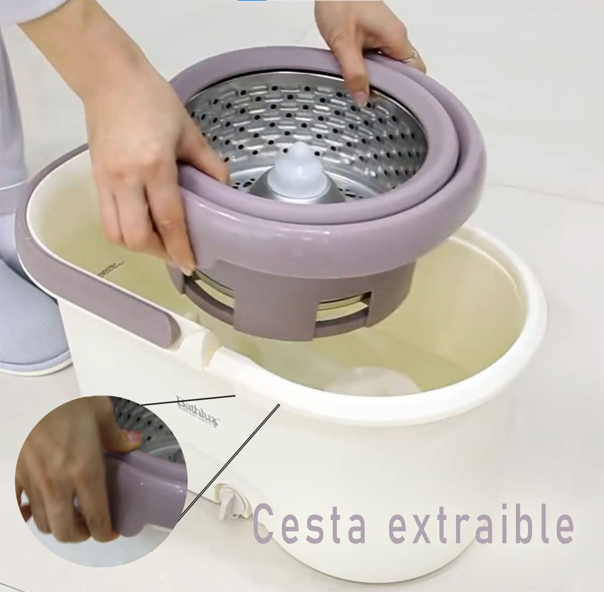 Mop and bucket set with swivel head 360 degree Microfiber mop and Turbo drainer mop set includes 1 additional mop