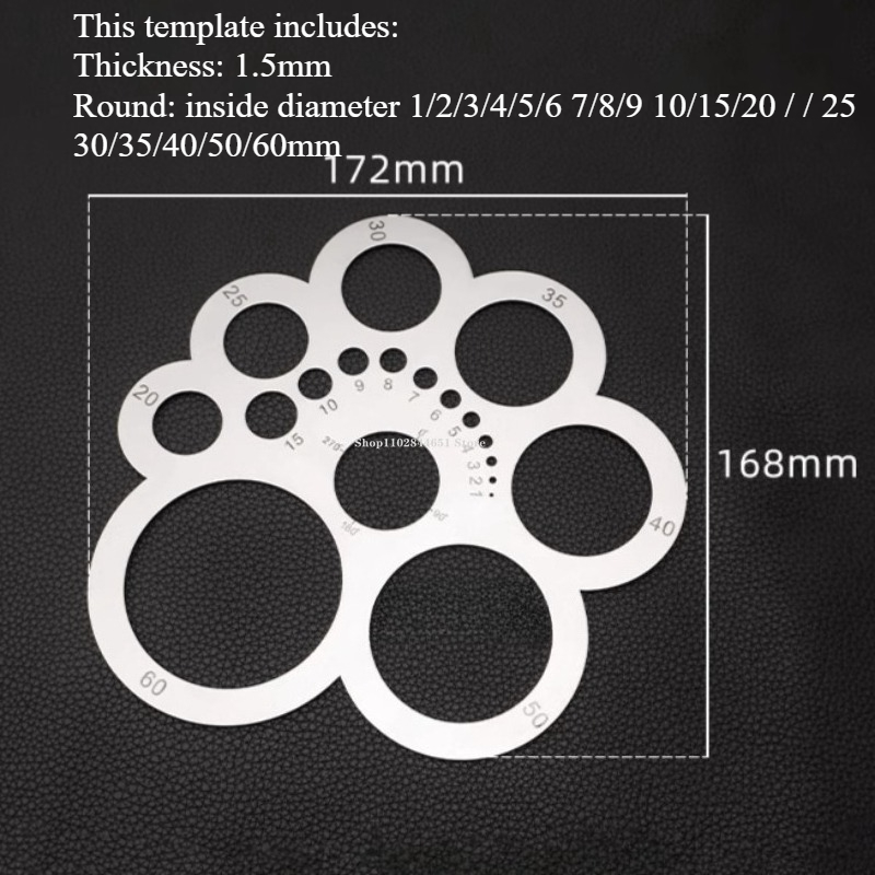 Stainless Steel Round Corner Gauge Arc-shaped Template Handmade Leather DIY Leather Pattern Drawing Pattern Making Drawing Tool: army green