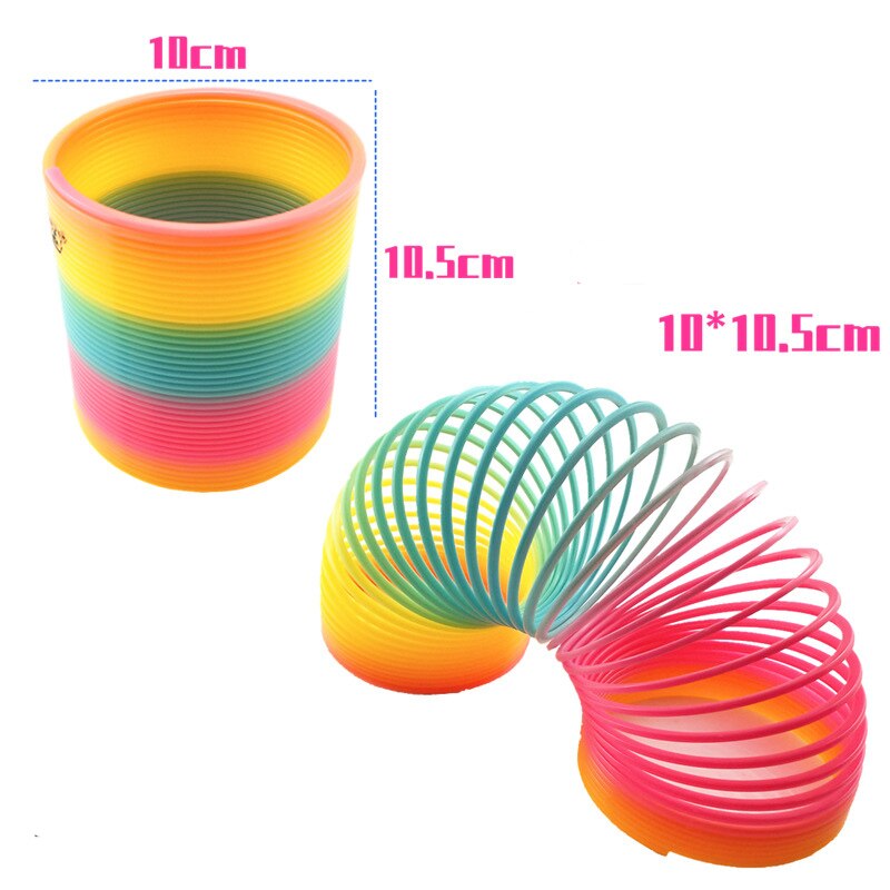 1Pcs Regenboog Cirkel Grappige Magical Speelgoed Vroege Educatief Folding Plastic Spring Coil Big Size Antistress Hand Vaardigheid