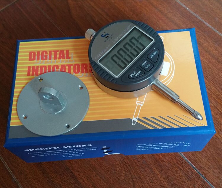 Digital urskiveindikator 0-12.7mm/0.5 '' 0.01 med mini magnetisk måleværktøj til basestandmåler: Brun