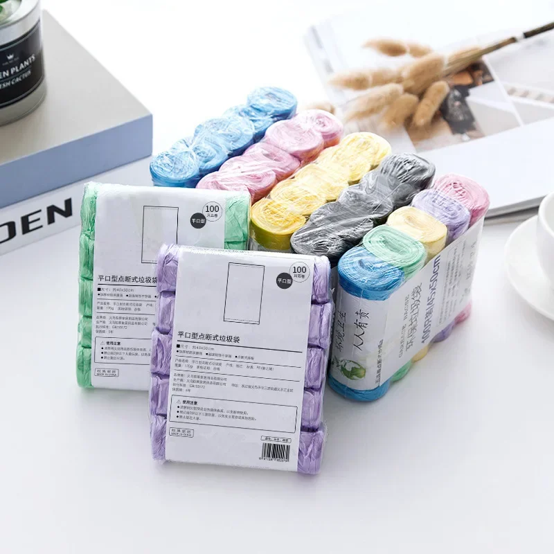 5 Rollen 100 Stuks Wegwerp Vuilniszak Keuken Vuilniszakken Plastic Vuilniszak Keuken Afvalzak Plastic Vuilniszak Plastic Vuilniszak Keukengereedschap: Black