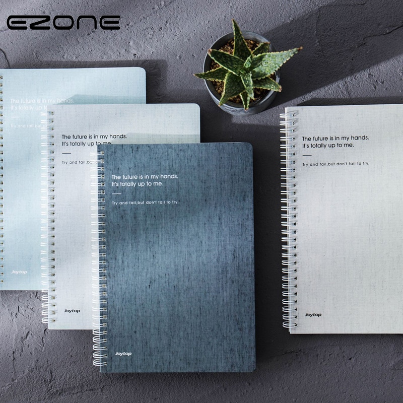 EZONE Notebook Simple Style Plain Coil Note Book For Traveler Journey Daily Diary Spiral Notepad Memo Pad Students Stationery