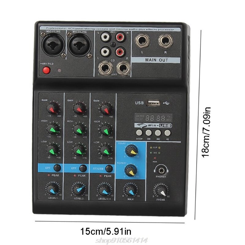 Professionele Audio Mixer 4 Kanalen Bluetooth-Compatibel Sound Mixing Console Voor Karaoke Ktv Met Usb Sound F09 21