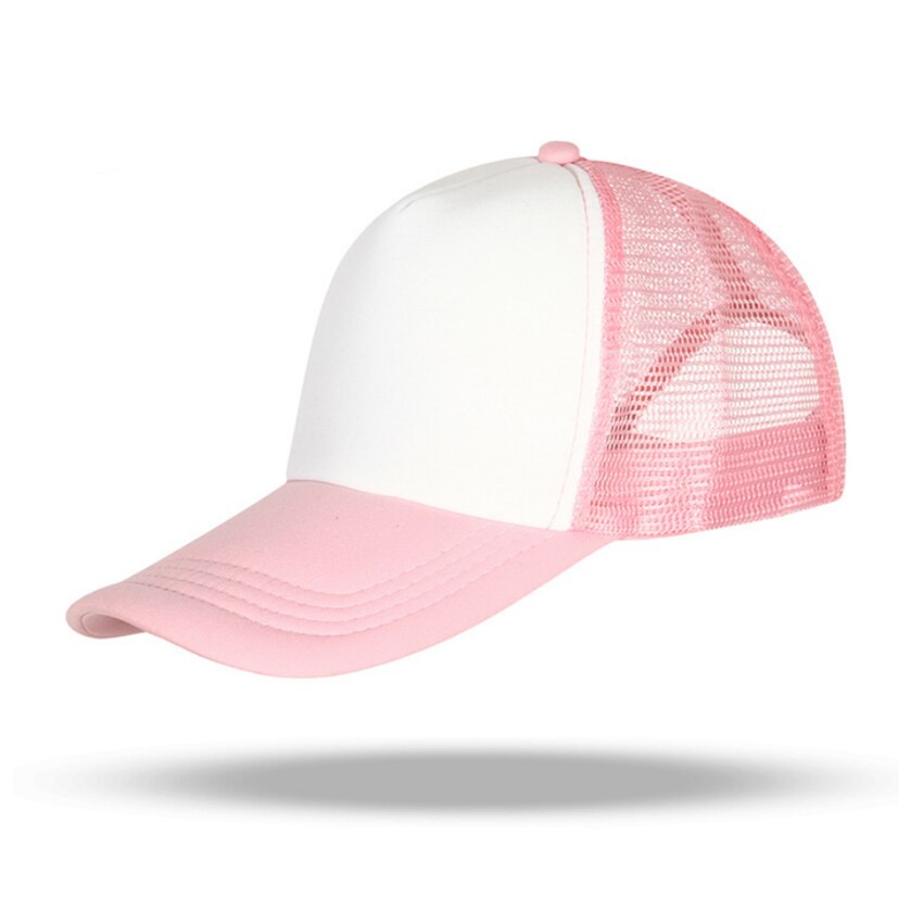 Snapback ajustable para hombres y mujeres, sombreros para hombres y mujeres, gorra de béisbol de malla Lisa informal, ropa de calle, sombrero de papá, gorra de camionero de Hip Hop: Pink White