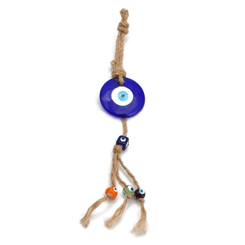 Turkish Blue Evil Eye Amulets Wall Protection Water Droplet Hanging Lucky Pendant Wind Chimes Garden Home Decorations Ornament: 4