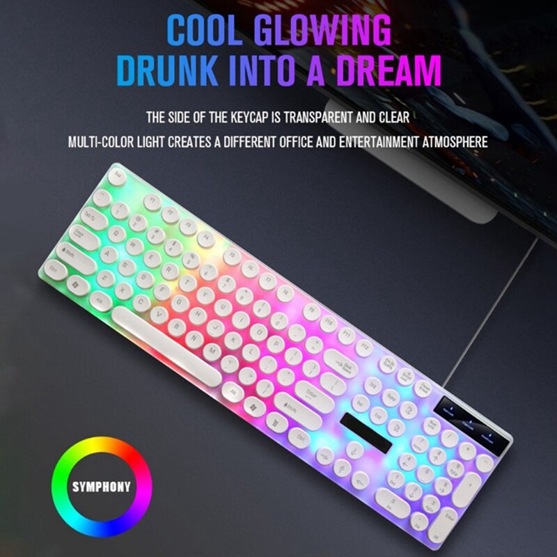 -4 in 1 Keyboards Gaming Mouse &amp; RGB Headphones Wired Mechanical Keyboard Mouse Headset Kit for Laptop Computer