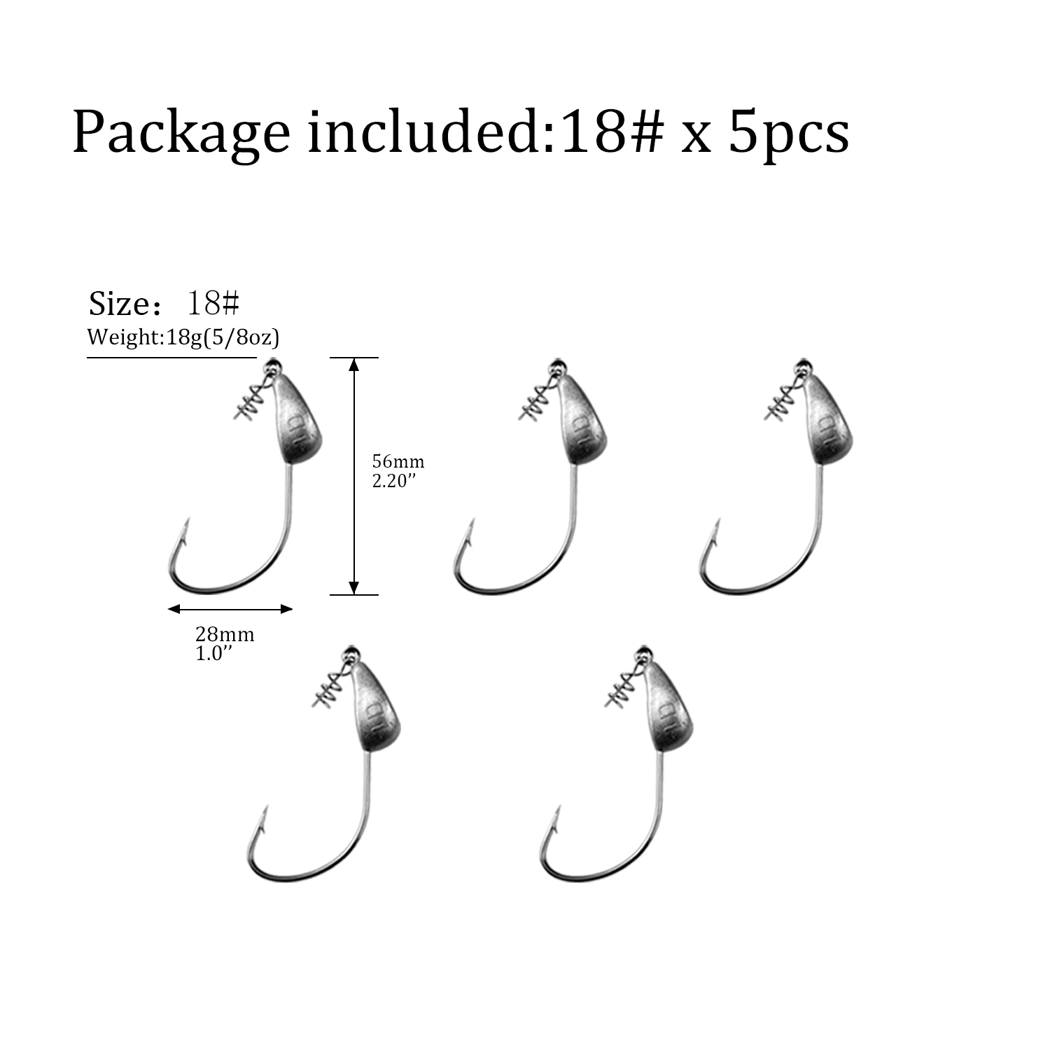 5 stücke Blei Jig Kopf Angelhaken 3,5g 5g 7g 10g 15g 18g 21g Schraube Jig Haken Angelgerät Jigköpfe Angelhaken Mit Spirale Schraube: 5pcs 18g