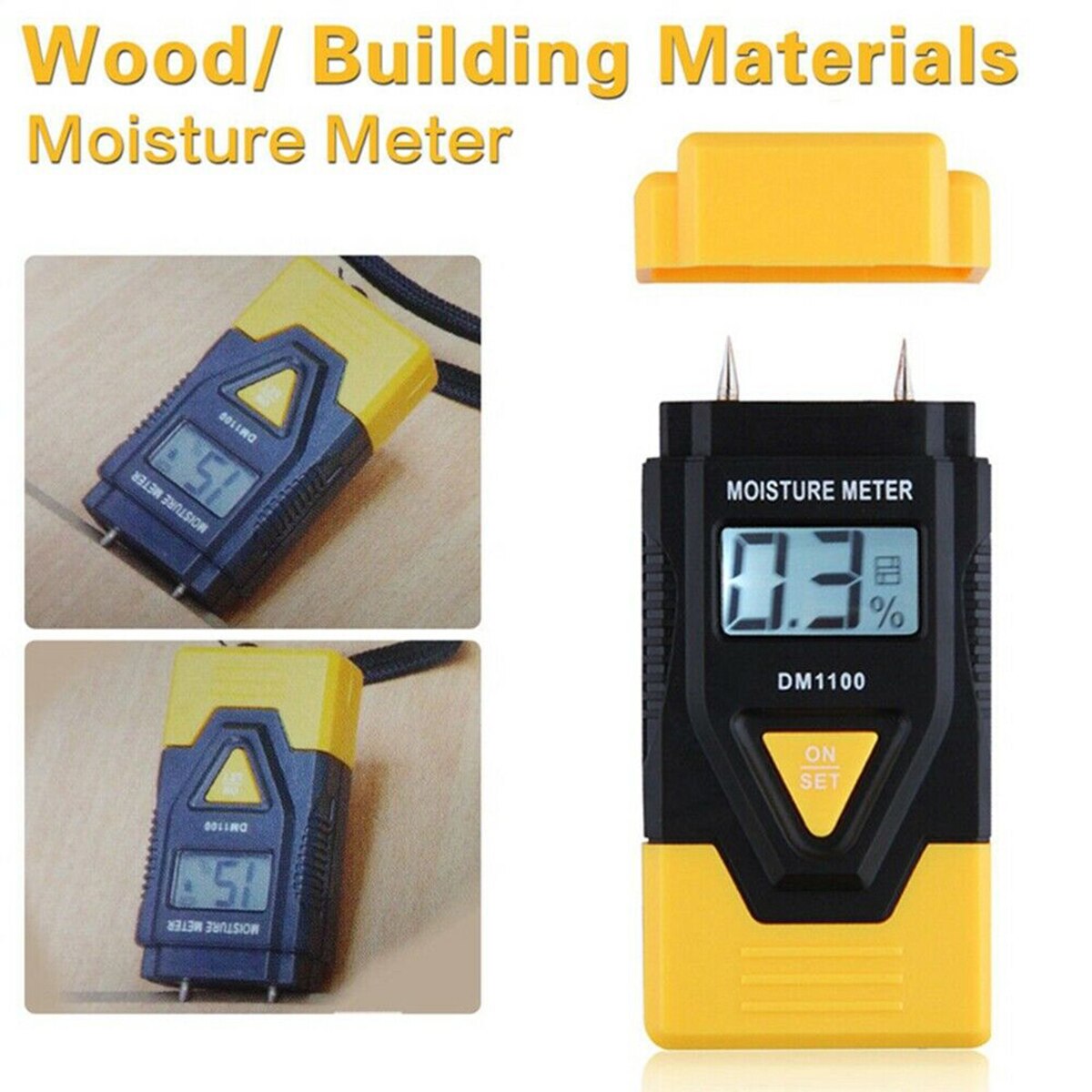 3-In-1 Digital LCD Damp Moisture Meter Tester For Wood Timber Plaster Logs Thermometer