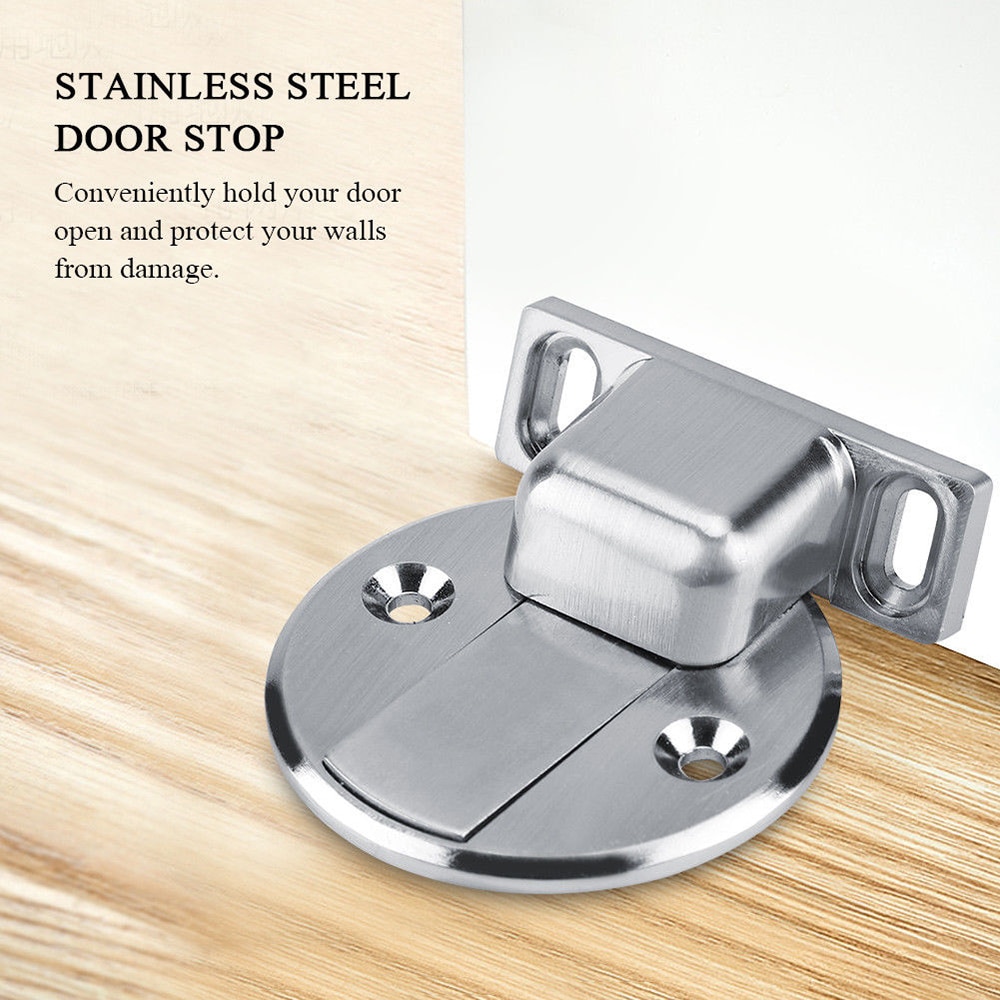 Magnet dør stopper rustfrit stål dør prop magnetisk dørholder toilet glasdør skjult dørstop møbler hardware