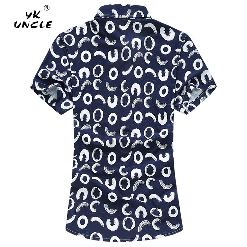 YK UNCLE Brand Men's Hawaiian Shirts Short Sleeve Ice Silk Cotton Shirts Men Summer Casual Beach Shirts Men Clothing 7XL