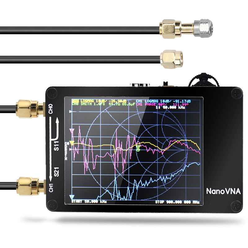 Nanovna 50KHz-900MHz Vector Network Analyzer Handheld Digital Touching Screen Shortwave MF HF VHF UHF Antenna Analyzer