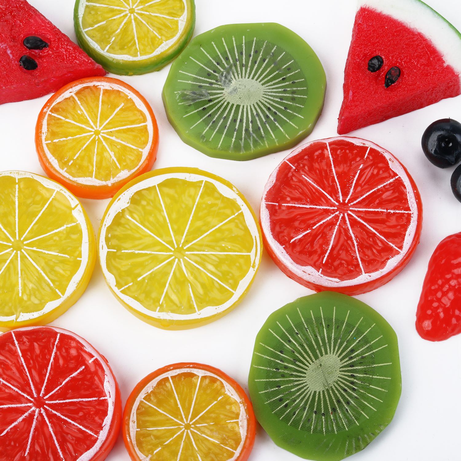 16PCS Artificial Fruit Assorted Simulated Artificial Fruit Slice Fruit Prop