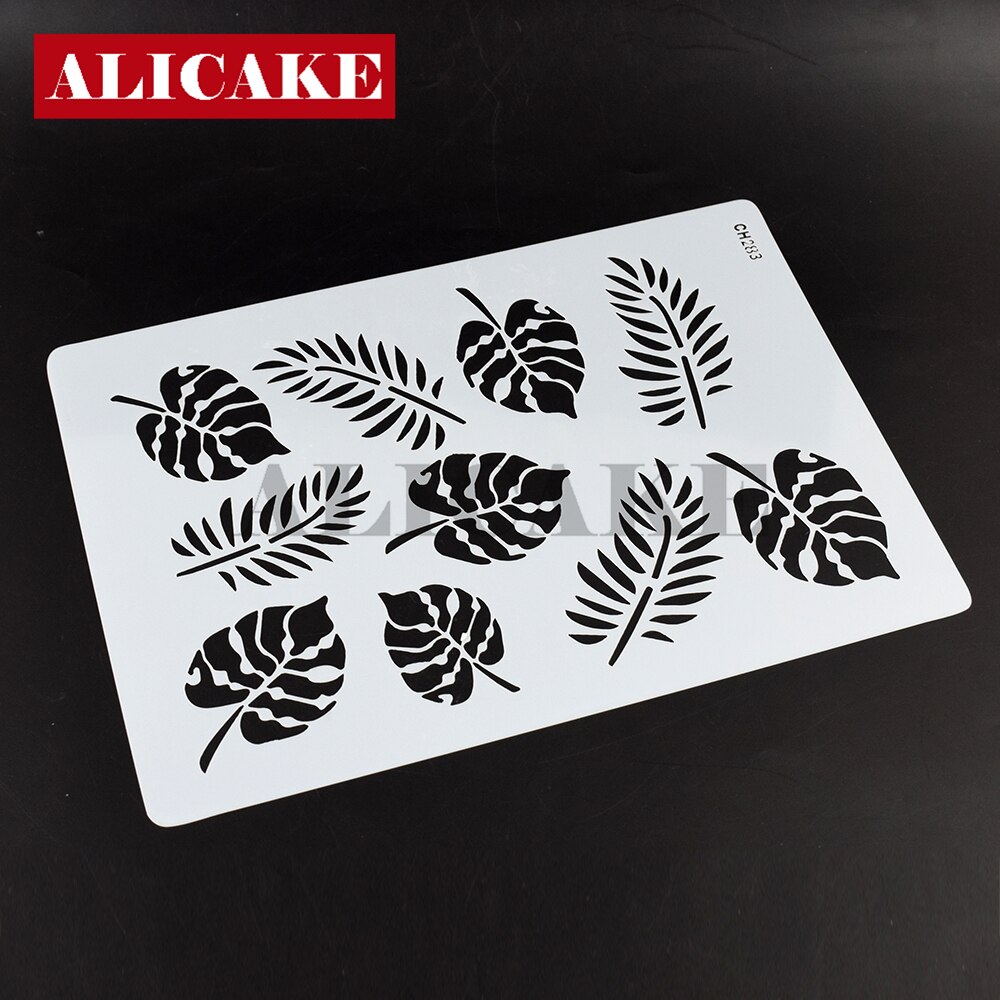 Pochoir de décoration de gâteau en dentelle, modèle de feuille de Jungle, outils de Fondant en plastique, bricolage, moule à gâteau