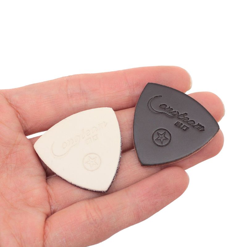 Lot de 3 médiators pour guitare, ukulélé, doigt, pouce, cuir, pour ukulélé, banjo, basse, guitare acoustique