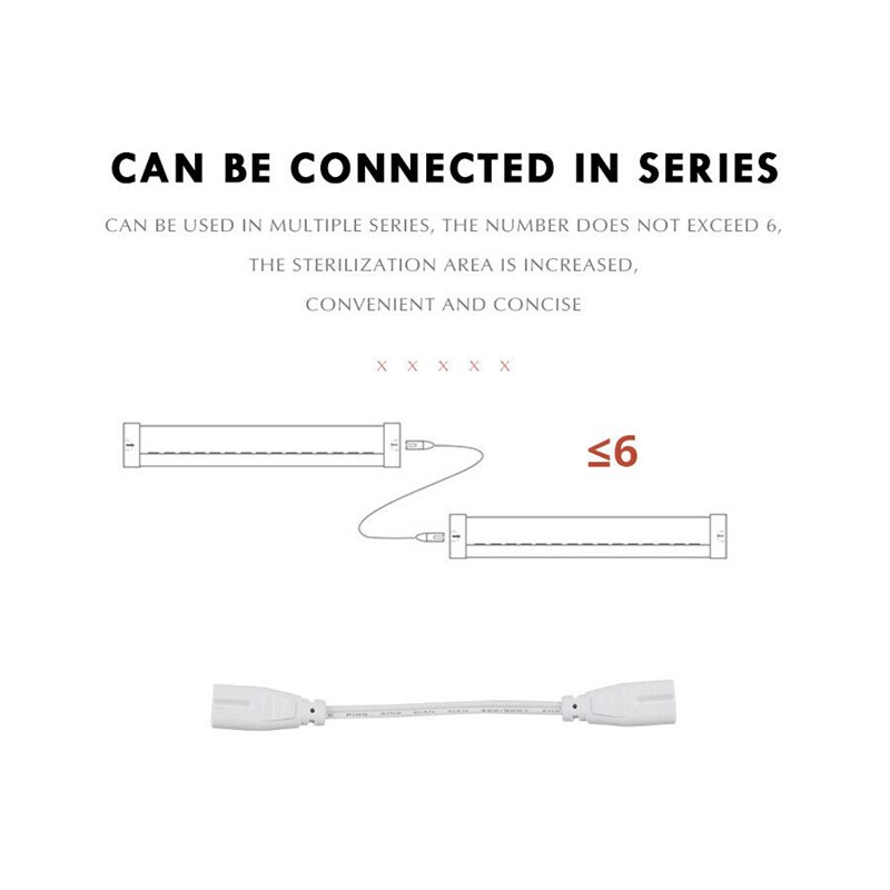 6W 8W UV Germicidal Disinfection Lamp UV LED Sterilize Lamp Ultraviolet Quartz linear Light Ozone Generator Sterilizer Lights: 30CM  Cable