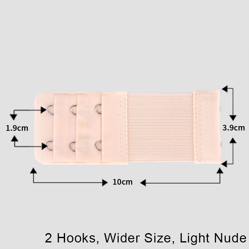 Elastische Gürtel Unterwäsche Bh Verlängerung Schmale Zwei 2 Schnalle Verschluss Für Bh Verlängerung Zubehör Drei 3 Haken Und Auge Band: 2 Haken WS hell N