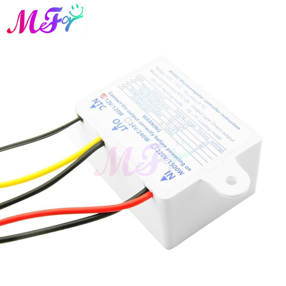 12V 24V 220V W3002 Digital LED Temperature Controller Sensor Switch 10A Thermostat Regulator Heating Cool XH-W3002