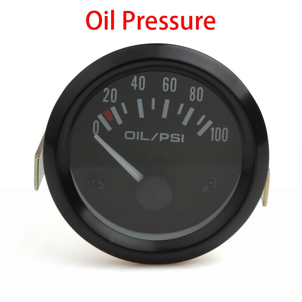 Universal 2 tommer 52mm voltmeter amperemeter olietemperatur tryk vand temp brændstofniveau gauge volt amp meter auto bilinstrument: Olietryk