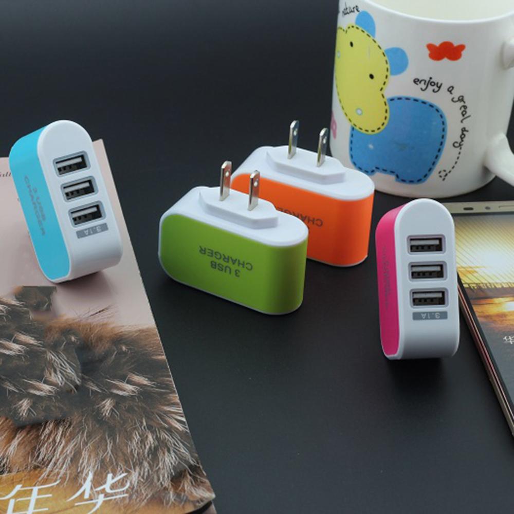 3 Usb-poort Muur Home Reizen Ac Charger Adapter 3.1A Eu Plug