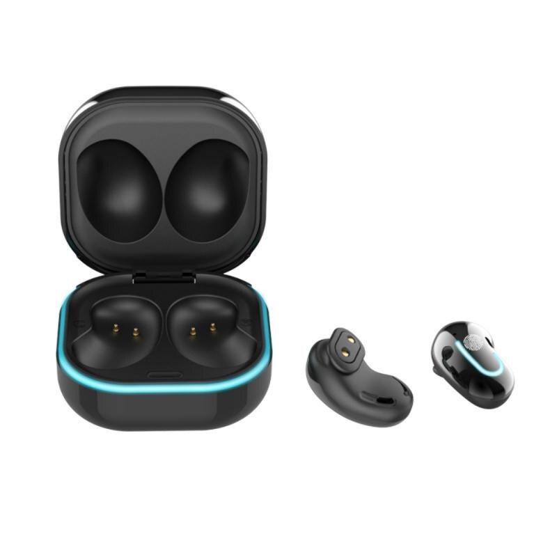TWS Bluetooth 5,1 Kopfhörer Mit Ladung Kasten Drahtlose Kopfhörer HD Stereo Sport Wasserdichte Ohrhörer Kopfhörer Mit Mikrofon: Schwarz