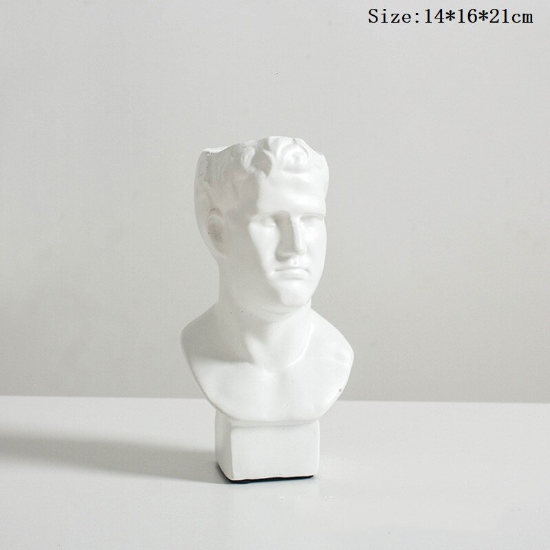 Nordisk venus staty skulpturer blomkruka david figur gipsväxt torkade blommor kruka hantverk skissa vardagsrum dekoration: Brewster (vit)
