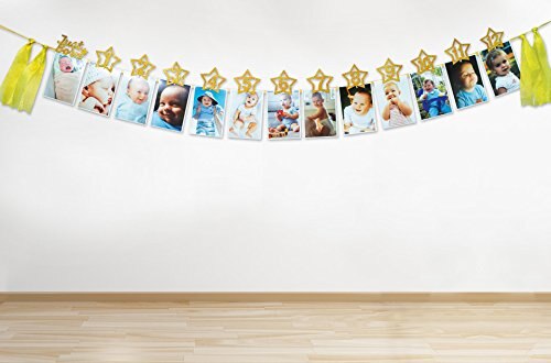 Baby 1st Verjaardag Jongen Meisje Ster Goud 12 Maand Foto Banner Ik Ben Een Photo Booth Banner Mijn Eerste Verjaardag party Decoraties Kids: one star photo
