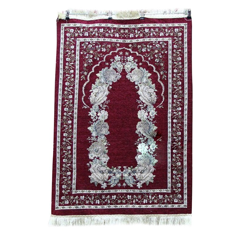 Ramadan Quran Islamic Muslim Prayer Rug Carpet Mat Tassel Tablecloth Cover Yoga Mat MDJ998: Claret