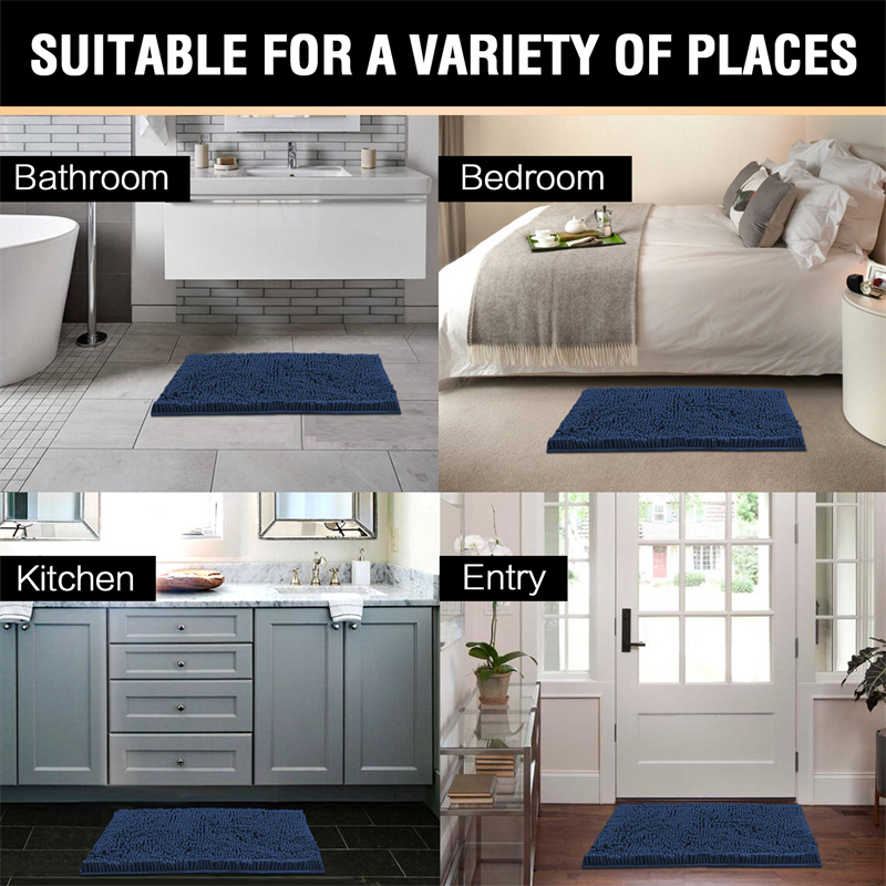 Chenille Carpet Soft Pluch Bedroom Bedside Rugs Absorbent Non-slip Bathroom Accessories Foot Mats Entrance Door Mat Home Decor
