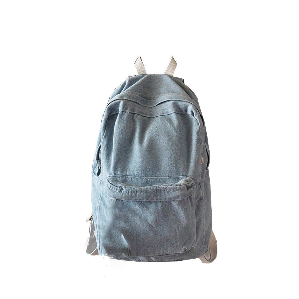 Femmes sac à dos garçons fille unisexe sac à dos sacs d'école sac à dos Denim travail voyage sac à bandoulière adolescent décontracté rétro sac à dos # LR2: Light Blue