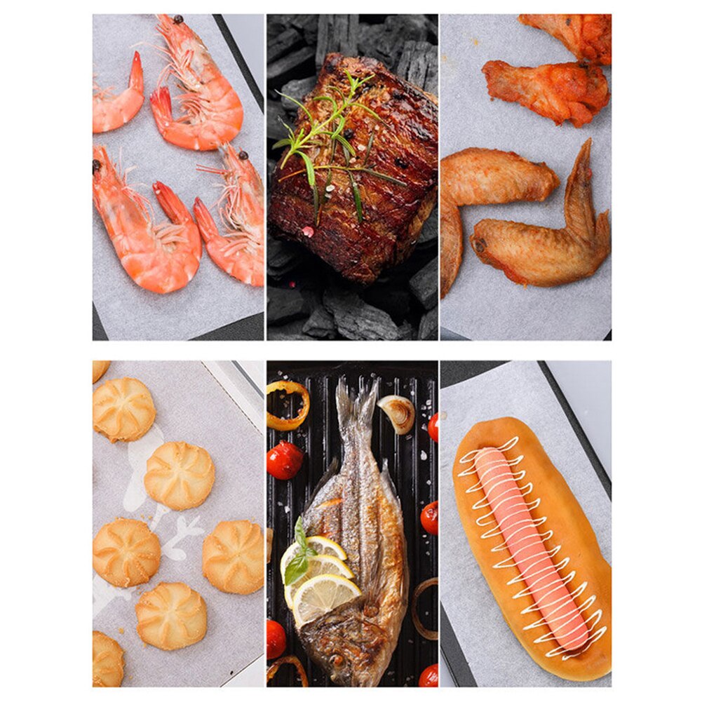 50/100pcs Non Stick 22*33cm Bleached White Parchment Paper Baking Sheets Pan Liner Baking Grease Paper