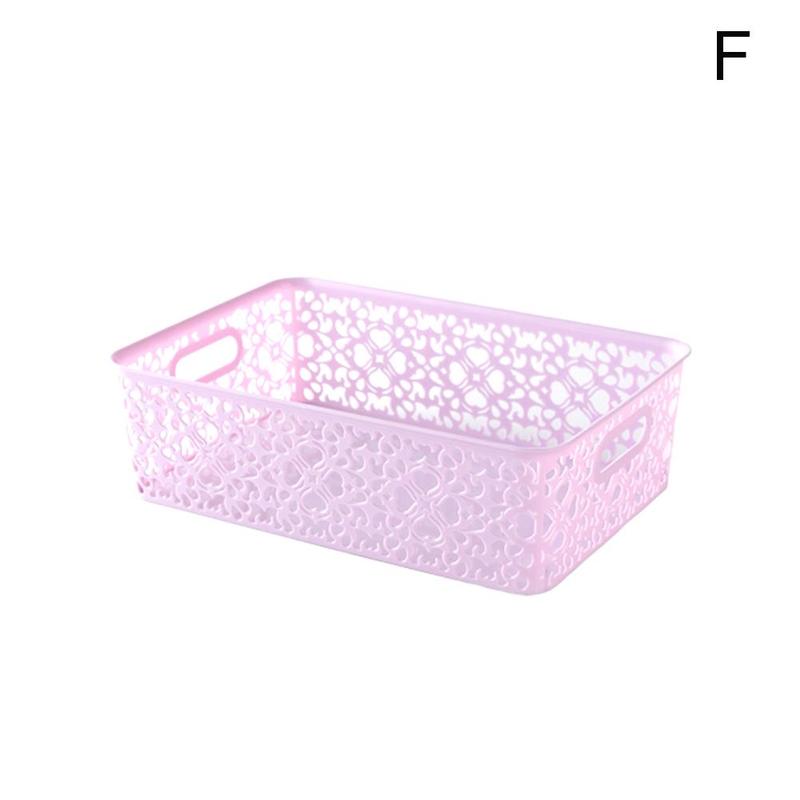Panier de rangement en plastique en dentelle avec couvercle, grand panier de rangement de jouets divers pour la maison, panier de rangement pour vêtements A1I6: F