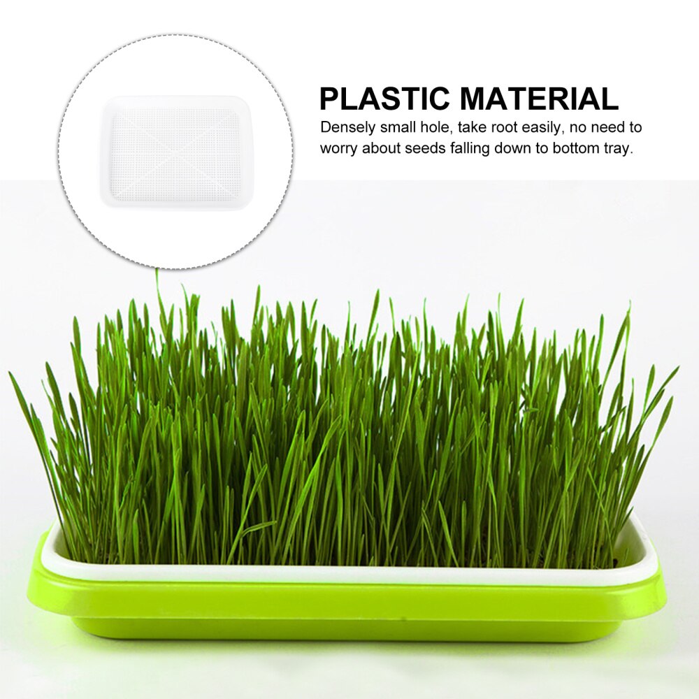 4 Set Zaad Kiemen Bassins Grondloze Sprouter Trays Water Planten Containers Nursery Site Voor Tarwegras Soja Groene (Willekeurige