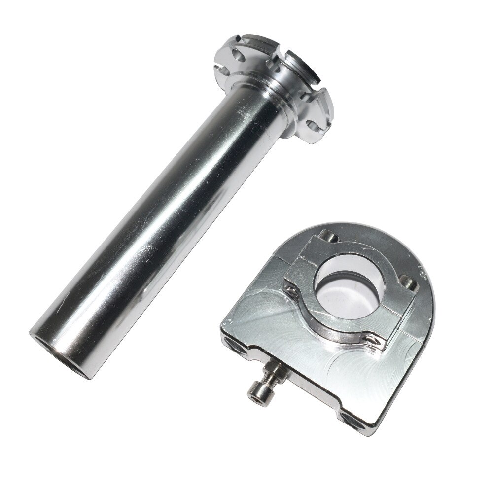 Universal 22Mm 7/8 "Aluminium Gaspedaal Throttle Twist Grips Handlebar Motorcycle Scooter Bike Cafe Racer Stuur Grips: Silver