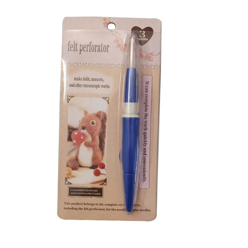 Wool Felt Poke Pin Needle Pen Poking Tools For Wool Felting Replace Needles DIY Needlwork Craft Accessories Multi Needle Stitch: Blue