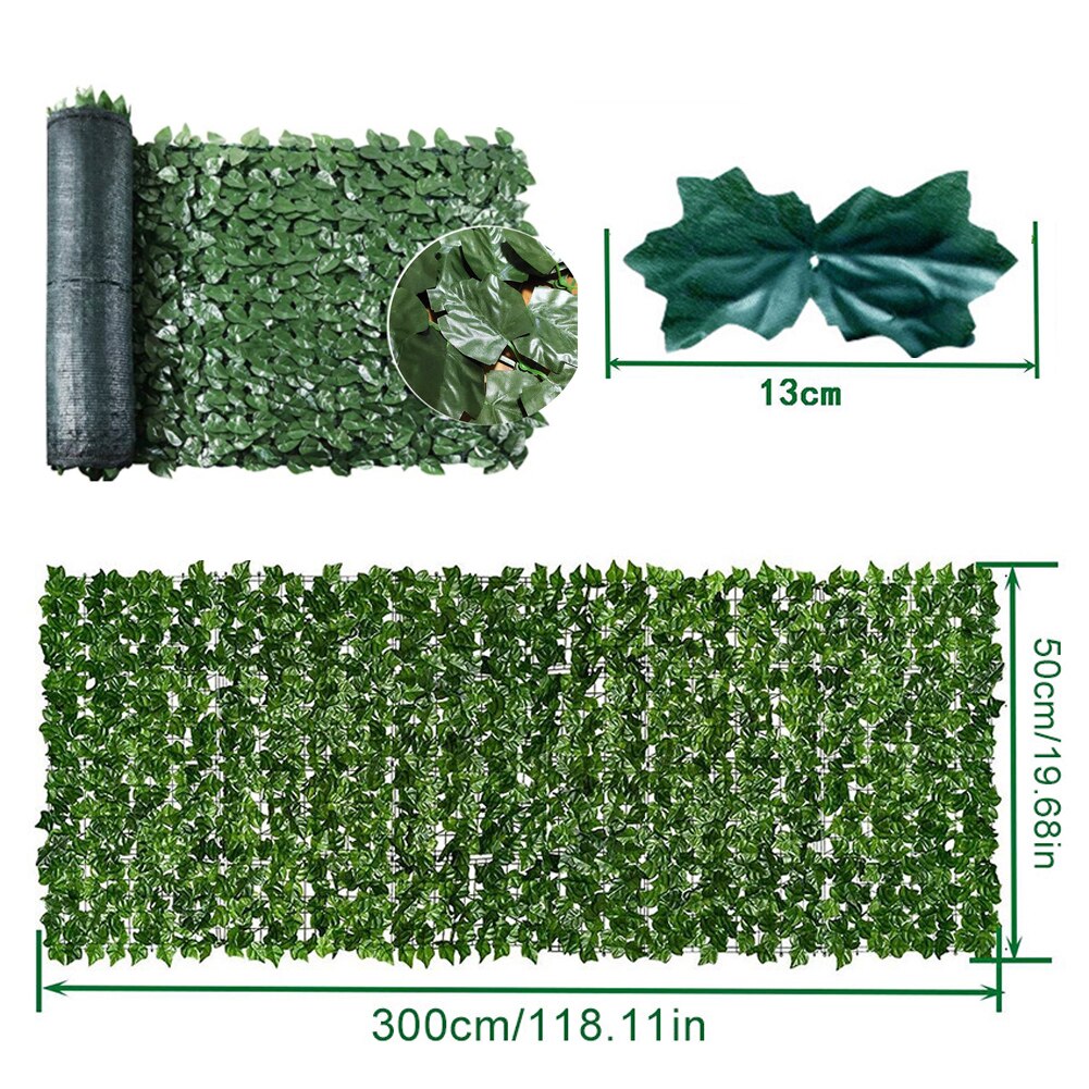 Kunstig haveplante blade faux hegn uv beskyttet privatlivsskærm til brug haven hegn baghave boligindretning grønne vægge: H